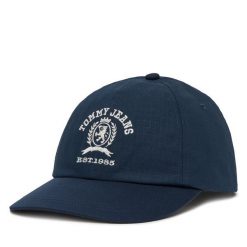 Czapka z daszkiem Tommy Jeans. Niebieskie czapki i kapelusze męskie Tommy Jeans, bez wzorów, z jeansu. Za 99.99 zł.