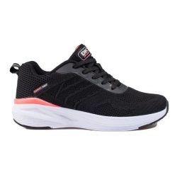Buty sportowe damskie materiałowe DK czarne. Czarne obuwie sportowe damskie bez wzorów, z materiału. Za 194.02 zł.