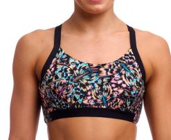 Bikini - top Funkita Hold Steady Crop Top Copper Cluster. Brązowe bikini damskie FUNKITA, s, bez wzorów. Za 239.00 zł.