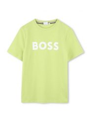 BOSS T-Shirt J52030 D Zielony Regular Fit. Zielone t-shirty dla chłopców Boss, bez wzorów, z bawełny, bez ramiączek. Za 129.99 zł.