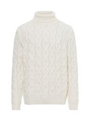 Finshley & Harding London sweter z dzianiny z zawartością wełny Mężczyźni Wełna biały, L. Białe swetry przez głowę męskie Finshley & Harding London, l, bez wzorów, z dzianiny, bez kołnierzyka. Za 359.95 zł.