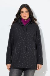 Damskie Kurtka softshell HYPRAR wodoodporna kaptur rozcięcie u dołu. Fioletowe kurtki damskie Ulla Popken, plus size, bez wzorów, z elastanu, z kapturem. Za 599.99 zł.
