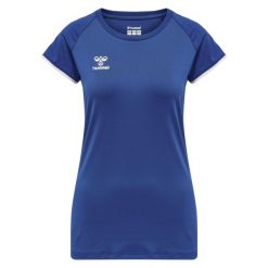 Koszulka damska Hummel hmlhmlCORE volley stretch. Niebieskie koszulki sportowe damskie Hummel, s, bez wzorów, sportowe, bez kołnierzyka. Za 152.00 zł.