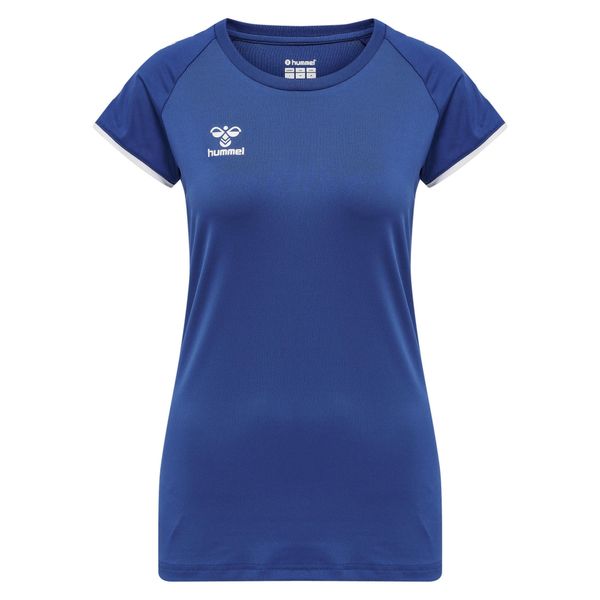 Koszulka damska Hummel hmlhmlCORE volley stretch. Niebieskie koszulki sportowe damskie Hummel, xs, bez wzorów, sportowe, bez kołnierzyka. Za 152.00 zł.