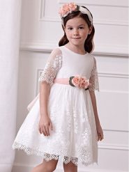 Abel & Lula Sukienka elegancka 5034 Biały Regular Fit. Białe sukienki dla dziewczynek Abel & Lula, bez wzorów, z syntetyku, eleganckie, bez ramiączek. Za 369.99 zł.