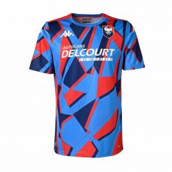 Koszulka SM Caen Abouprre Pro 8 2024/25. Czerwone koszulki sportowe męskie Kappa, bez wzorów, bez kołnierzyka, bez ramiączek, do piłki nożnej. W wyprzedaży za 167.50 zł.