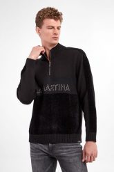 Sweter męski LA MARTINA. Swetry przez głowę męskie La Martina, m, bez wzorów, bez kołnierzyka. W wyprzedaży za 377.37 zł.