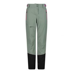 Spodnie damskie narciarskie CMP 34W2046. Zielone spodnie snowboardowe damskie CMP, na zimę, xs, bez wzorów, sportowe, narciarskie. Za 684.00 zł.