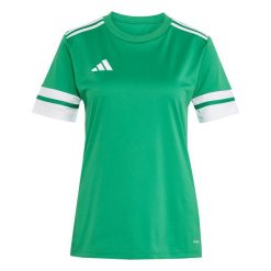 Damski jersey adidas Squadra25. Białe koszulki sportowe damskie Adidas, bez wzorów, z jersey, sportowe, bez kołnierzyka. Za 71.99 zł.