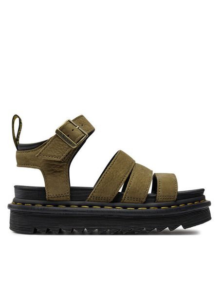 Dr. Martens Sandały Blaire 31735357 Khaki. Brązowe klapki damskie Dr. Martens, bez wzorów, ze skóry, bez obcasa, na płaskiej podeszwie, bez zapięcia. Za 399.99 zł.