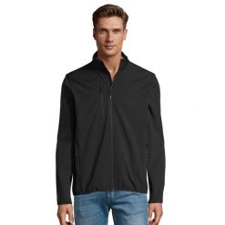 Męska Kurtka Radian Soft Shell. Czarne kurtki sportowe męskie SOL'S, m, bez wzorów, z puchu, trekkingowe. Za 181.99 zł.