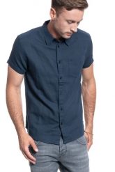 WRANGLER SS 1 PKT SHIRT NAVY W5J1LO114 112130169. Niebieskie koszule męskie Wrangler, m, bez wzorów, bez kołnierzyka, bez ramiączek. Za 139.99 zł.