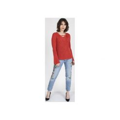 Sweter w stylu boho, SWE117 koral MKM. Czerwone swetry damskie Mkm swetry, z dzianiny. Za 113.00 zł.
