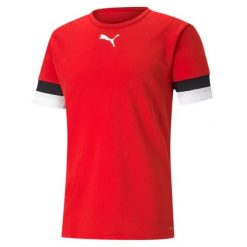 Koszulka piłkarska męska PUMA teamRISE Jersey. Czarne koszulki sportowe męskie Puma, m, bez wzorów, z jersey, bez kołnierzyka, bez ramiączek, do piłki nożnej. Za 93.84 zł.