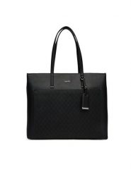 Calvin Klein Torebka Ck Must Aop Medium Shopper W/Poc LV04F3225G Czarny. Czarne torebki shopper damskie Calvin Klein, bez wzorów, ze skóry, bez dodatków. Za 449.99 zł.