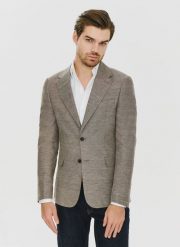 PAKO LORENTE – Brązowa marynarka z lnem. Brązowe marynarki męskie Pako Lorente, bez wzorów, z jeansu, casualowe. Za 329.99 zł.