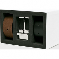 Calvin Klein - Pasek skórzany (2-pack). Czarne paski damskie Calvin Klein, w paski, z materiału. Za 399.90 zł.