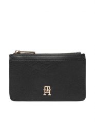 Tommy Hilfiger Portfel Th Icon Long Cc Holder AW0AW18867 Czarny. Czarne portfele damskie Tommy Hilfiger, bez wzorów, ze skóry. Za 209.99 zł.