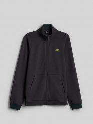 4F Bluza dresowa regular bez kaptura męska - szara XL. Szare bluzy męskie 4f, m, bez wzorów, z bawełny, bez kaptura. Za 229.99 zł.