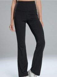 Spodnie flare Gym Hard - czarny. Czarne spodnie materiałowe damskie Sinsay, l, bez wzorów. Za 49.99 zł.