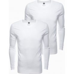 Zestaw longsleeve męski V-NECK - mix 2-pak V3 Z41 - XXL. Białe bluzki z długim rękawem męskie Ombre Clothing, l, bez wzorów, z bawełny, klasyczne, bez kołnierzyka. Za 71.99 zł.