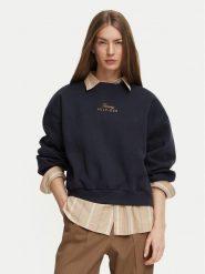 Tommy Hilfiger Bluza WW0WW51724 Niebieski Relaxed Fit. Niebieskie bluzy damskie Tommy Hilfiger, xs, bez wzorów, bez kaptura. Za 529.99 zł.