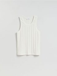 Strukturalny tank top - wielobarwny. T-shirty męskie Reserved, l, bez wzorów, z bawełny, bez kołnierzyka. Za 69.99 zł.
