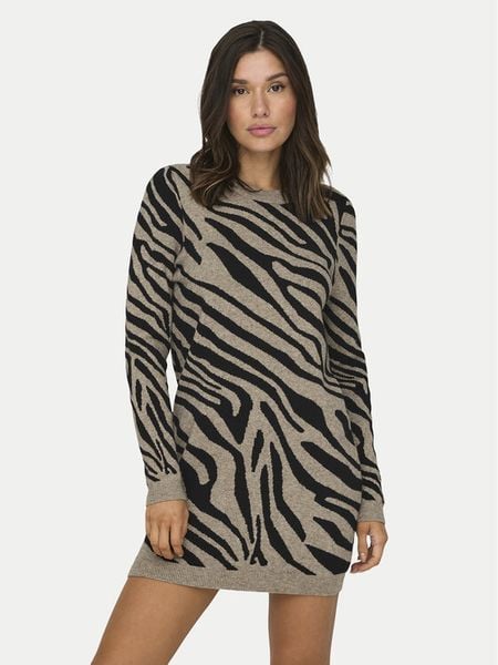 ONLY Sukienka dzianinowa Jenni 15321988 Brązowy Regular Fit. Brązowe sukienki damskie Only, s, bez wzorów, z dzianiny, bez kołnierzyka, bez ramiączek. Za 159.99 zł.