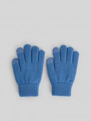 4F Rękawiczki dzianinowe dziecięce - denim L/XL. Buty zimowe chłopięce 4f, bez wzorów, z denimu, bez zapięcia. Za 39.99 zł.