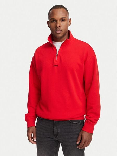 HUGO Bluza Durty244 50525881 Czerwony Relaxed Fit. Czerwone bluzy męskie Hugo, m, bez wzorów, z bawełny, bez kaptura. Za 404.99 zł.