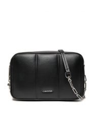 Calvin Klein Torebka Line Quilt Camera Bag K60K613076 Czarny. Czarne listonoszki damskie Calvin Klein, bez wzorów, ze skóry, bez dodatków. Za 249.99 zł.