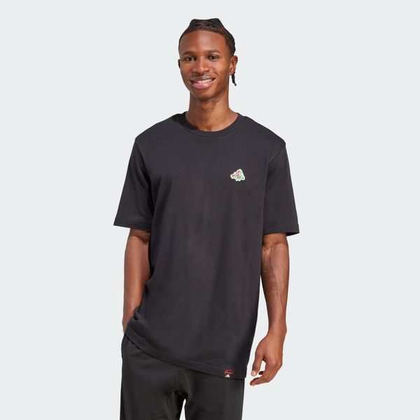 Koszulka z grafiką Mini Pizza. Czarne buty sportowe męskie Adidas, s, bez wzorów, z bawełny, bez kołnierzyka, bez ramiączek, na fitness i siłownię. Za 109.00 zł.