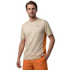 Męska techniczna koszulka tenisowa z krótkim rękawem Siroko Lob Beige. Brązowe koszulki sportowe męskie SIROKO, m, bez wzorów, z tkaniny, bez kołnierzyka, bez ramiączek, tenisowe. Za 126.00 zł.