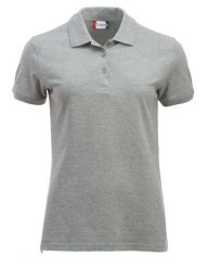 Clique Polo damskie Manhattan Women — żakardowe paski na kołnierzu, ściągacze. Szare paski damskie CLIQUE, bez wzorów, z bawełny. Za 122.04 zł.