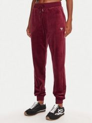 Guess Spodnie dresowe V3BB27 K0232 Bordowy Regular Fit. Czerwone spodnie dresowe damskie Guess, m, z aplikacjami, z dresówki. Za 259.99 zł.