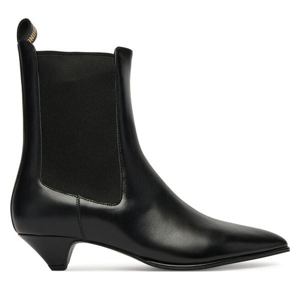 Botki LOVE MOSCHINO. Czarne botki damskie Love Moschino, bez obcasa, na słupku, bez zapięcia. Za 1,409.00 zł.