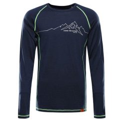 Koszulka męska turystyczna wełna merino 87% Alpine Pro Meren. Niebieskie bluzki z długim rękawem męskie Alpine Pro, l, bez wzorów, z materiału, klasyczne, bez kołnierzyka. Za 369.00 zł.