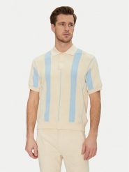 Blend Polo 20717954 Beżowy Regular Fit. Brązowe koszulki polo męskie Blend, l, bez wzorów, z bawełny, bez ramiączek. Za 119.99 zł.