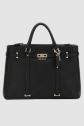 GUESS Czarna torebka Emilee. Czarne torebki do ręki damskie Guess, z aplikacjami, klasyczne, bez dodatków. W wyprzedaży za 603.99 zł.