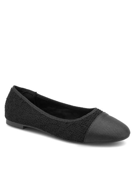 Jenny Fairy Baleriny LIZ CM230505-1 Czarny. Czarne baleriny damskie Jenny Fairy, bez wzorów, z materiału, bez obcasa. Za 79.99 zł.