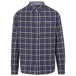 Trespass Withnell - Męska bawełniana koszula na co dzień w niebieską kratkę. Niebieskie koszule męskie Trespass, m, bez wzorów, z bawełny, bez kołnierzyka, bez ramiączek, do jazdy konnej. Za 248.99 zł.