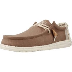 Buty HEY DUDE WALLY LINEN NATURAL Brązowy. Brązowe trekkingi męskie SENZA MARCA, trekkingowe. Za 232.99 zł.