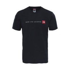 Koszulka turystyczna męska The North Face M NSE Tee. Czarne koszulki sportowe męskie The North Face, m, bez wzorów, bez kołnierzyka, bez ramiączek, trekkingowe. Za 130.00 zł.