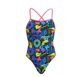 Strój kąpielowy damski Funkita Poppy Long Strapped In. Brązowe kostiumy jednoczęściowe damskie FUNKITA, bez wzorów, z dzianiny, klasyczne, do pływania. Za 199.00 zł.