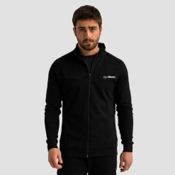 Bluza męska fitness z zamkiem bez kaptura czarna Limitless. Czarne bluzy męskie GYMBEAM, m, bez wzorów, z bawełny, bez kaptura, na fitness i siłownię. Za 127.90 zł.
