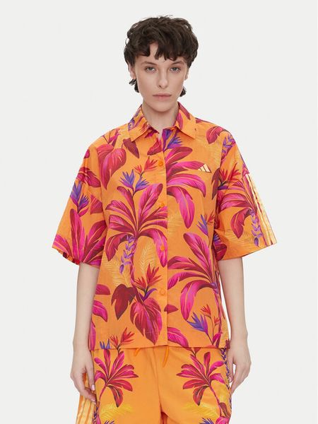 Adidas Koszula FARM Premium JD6281 Pomarańczowy Loose Fit. Brązowe bluzki damskie Adidas, l, bez wzorów, z syntetyku, bez kołnierzyka, bez ramiączek. Za 249.99 zł.