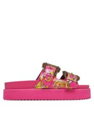 Versace Jeans Couture Klapki 78VA3SM1 Różowy. Czerwone klapki damskie Versace Jeans Couture, bez wzorów, z jeansu, bez obcasa. Za 579.99 zł.