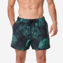 Spodenki surfingowe męskie Decathlon 100 15" Palm Mint. Zielone kąpielówki męskie Decathlon, m, bez wzorów, z materiału, krótkie. Za 49.99 zł.