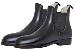 Kozaki jeździeckie z podszewką teddy HKM. Czarne kozaki damskie HKM, z materiału, bez obcasa. Za 284.00 zł.