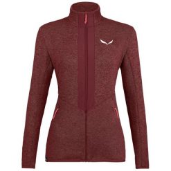 Bluza polarowa turystyczna damska Salewa Rocca 2 Pl W Fz. Czerwone bluzy sportowe damskie Salewa, s, bez wzorów, z polaru, bez kaptura, narciarskie. W wyprzedaży za 330.15 zł.